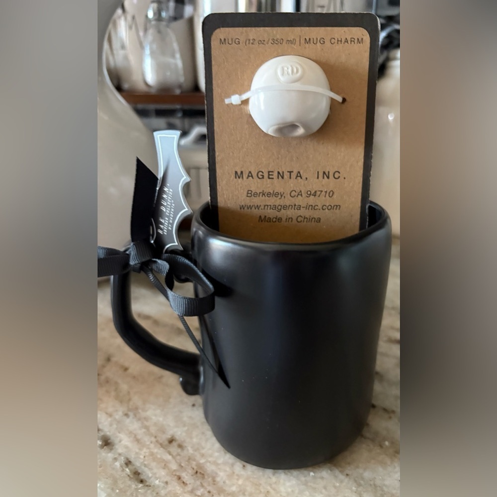 Rae Dunn Black Mug with White Skull Charm - Picture 4 of 4